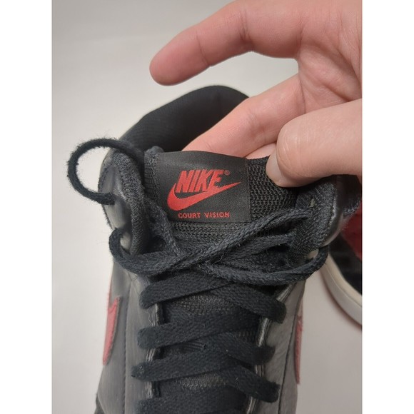 Men\'s Nike Court Vision Mid Black‎ University Red White | Size 12 DM8682-001 main image 8